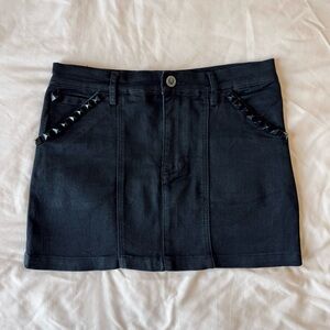Sourpuss Black Studded Mini Skirt